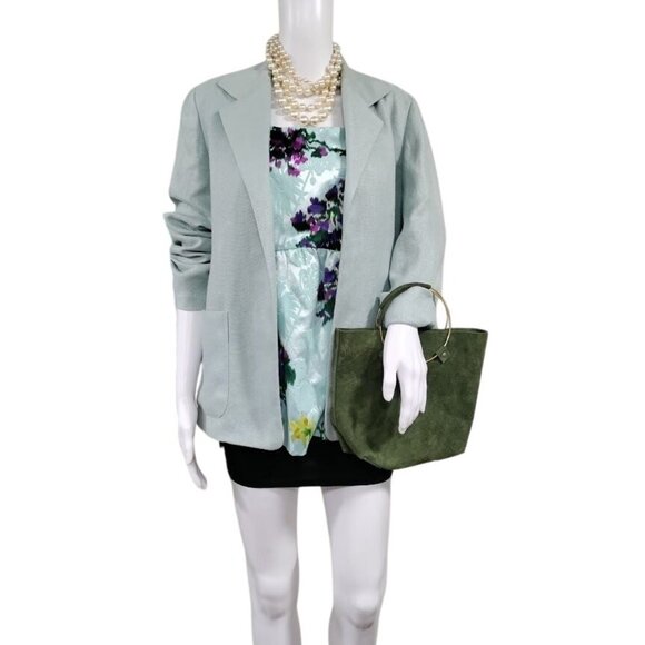 Leifsdottir Floral Brocade Sleeveless Peplum Top Womens Size S Green Purple Yell - Picture 1 of 5